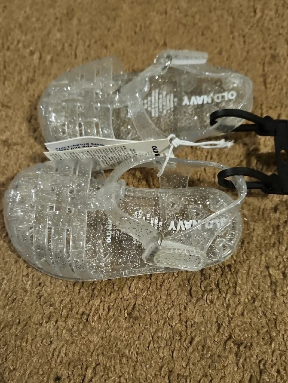 Old Navy Clear Glitter Jelly Sandals